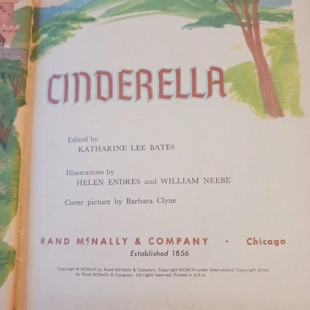 1956 CINDERELLA Rand McNally Tip-Top Elf Book Classic Childhood Collection